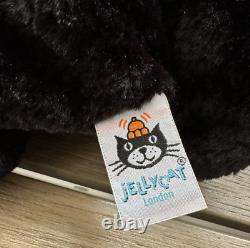 Jellycat Amore Cat Medium Black Textured Plush Kitty Stuffed Animal 11 Preowned