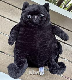 Jellycat Amore Cat Medium Black Textured Plush Kitty Stuffed Animal 11 Preowned