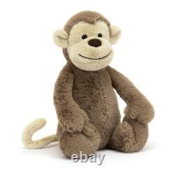 Jellycat Bashful Monkey Medium Plush Soft Toy Stuffed Animal Gift 31cm Brown JP