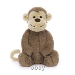 Jellycat Bashful Monkey Medium Plush Soft Toy Stuffed Animal Gift 31cm Brown JP