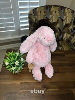 Jellycat Bashful Peony Bunny Medium Retired HTF PLUSH Stuffed Animal