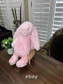 Jellycat Bashful Peony Bunny Medium Retired HTF PLUSH Stuffed Animal