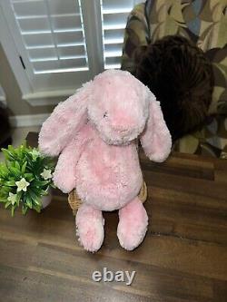 Jellycat Bashful Peony Bunny Medium Retired HTF PLUSH Stuffed Animal