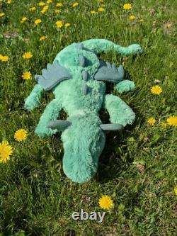 Jellycat Custom Dyed OOAK Green Huge Snow Dragon Plush Stuffed Animal