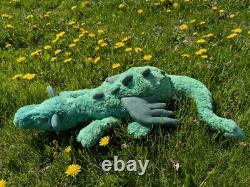 Jellycat Custom Dyed OOAK Green Huge Snow Dragon Plush Stuffed Animal