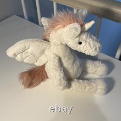 Jellycat LALLAGIE Unicorn Plush Wings RARE Retired HTF Soft Stuffed Animal Toy