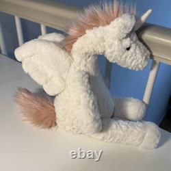 Jellycat LALLAGIE Unicorn Plush Wings RARE Retired HTF Soft Stuffed Animal Toy