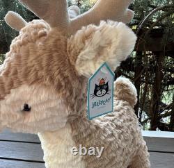 Jellycat Large Mitzi Reindeer Plush Stuffed Animal Brown Antlers 18 New + Tags