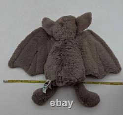 Jellycat Medium 10 Gray Bashful Bat Stuffed Animal Plush Retired