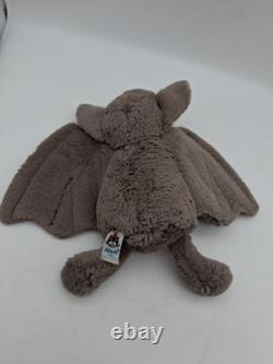 Jellycat Medium 10 Gray Bashful Bat Stuffed Animal Plush Retired
