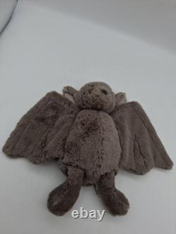 Jellycat Medium 10 Gray Bashful Bat Stuffed Animal Plush Retired