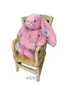 Jellycat Medium Bashful Petal Bunny Pink Plush Stuffed Animal Toy 12 NWT RETIRE