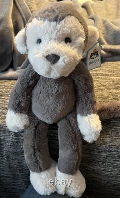 Jellycat Medium Brodie Monkey Plush Stuffed Animal NWT NEW 13 Inches