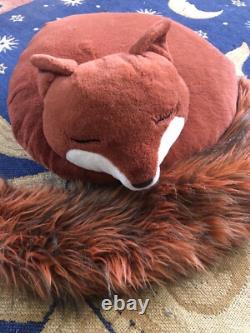 Jellycat Nestie Fox Plush Stuffed Animal Tail Sleep Pillow Retired Nest RARE