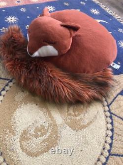 Jellycat Nestie Fox Plush Stuffed Animal Tail Sleep Pillow Retired Nest RARE