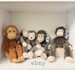 Jellycat Retired Perdie Gorilla Gorilla Stuffed Animal Plush Gray NWT