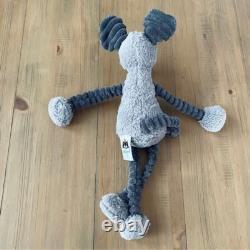 Jellycat Slinky Mouse Plush Stuffed Animal Gray Corduroy Rare Toy