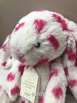 Jellycat Special Edition Bashful Keeley Bunny Rabbit Soft Toy White Pink Spots