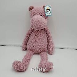 Jellycat Wild Thing Hippo Plush Pink Stuffed Animal Floppy Bunglie Soft Toy New