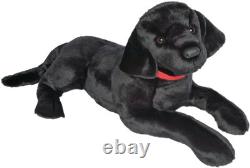 Jumbo Black Lab Plush Toy 32 Inch Realistic Cuddly Stuffed Animal for Kids