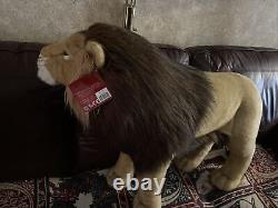 Jumbo Large Plush Lion Stuffed Animal FAO Schwartz Sit On Toy R US RARE With Tag