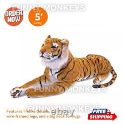 Jumbo Stuffed Lying Tiger 5ft Long Gian Big Kids Child Large Animal Plush Gift