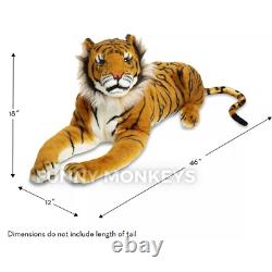 Jumbo Stuffed Lying Tiger 5ft Long Gian Big Kids Child Large Animal Plush Gift