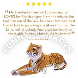 Jumbo Stuffed Lying Tiger 5ft Long Gian Big Kids Child Large Animal Plush Gift