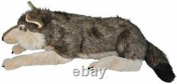 Jumbo Wolf Plush Lifelike Animal Body Pillow Toddler Kid Soft Stuffed Toy 2.5ft