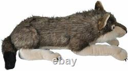 Jumbo Wolf Plush Lifelike Animal Body Pillow Toddler Kid Soft Stuffed Toy 2.5ft