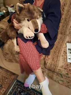 Jumbo Wolf Plush Lifelike Animal Body Pillow Toddler Kid Soft Stuffed Toy 2.5ft