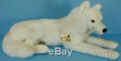 KOSEN Made in Germany NEW White Lying Arctic Wolf PLUSH TOY