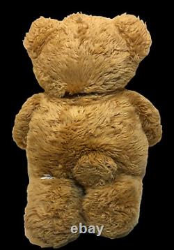 Kellytoy JUMBO Plush Teddy Bear RARE Golden Brown Big Stuffed Animal 30 Bow