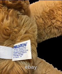 Kellytoy JUMBO Plush Teddy Bear RARE Golden Brown Big Stuffed Animal 30 Bow