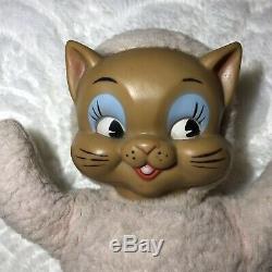 Knickerbocker Rubber Face Pink Cat Vintage Midcentury Plush Toy