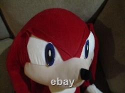 Knuckles The Echidna Sega Toy Network Stuffed Animal Plush LARGE Almost 3 FT