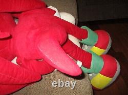 Knuckles The Echidna Sega Toy Network Stuffed Animal Plush LARGE Almost 3 FT