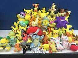 LARGE Used LOT 39 Pokemon Plush Toys Pikachu Charmander Squirtle