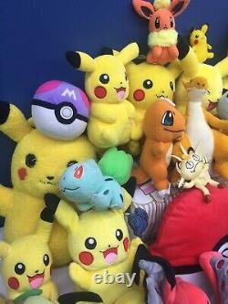 LARGE Used LOT 39 Pokemon Plush Toys Pikachu Charmander Squirtle