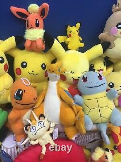 LARGE Used LOT 39 Pokemon Plush Toys Pikachu Charmander Squirtle