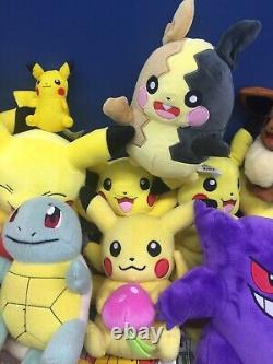 LARGE Used LOT 39 Pokemon Plush Toys Pikachu Charmander Squirtle