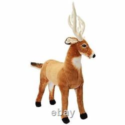 Large Brown Reindeer Stuffed Toy Plush Toddler Kids Play Animal Accent Decor New