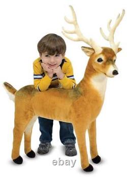 Large Brown Reindeer Stuffed Toy Plush Toddler Kids Play Animal Accent Decor New