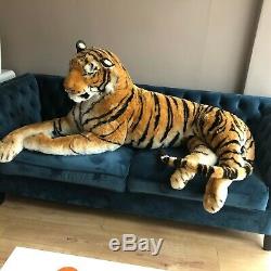 Large Life size Tiger Giant Lying Soft Toy Plush 245 cm Realistic Features Cat