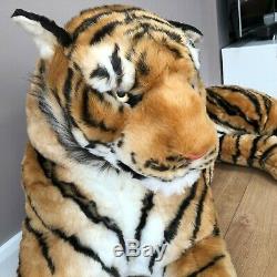 Large Life size Tiger Giant Lying Soft Toy Plush 245 cm Realistic Features Cat