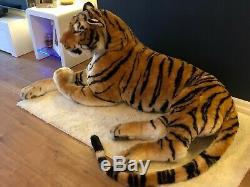 Large Life size Tiger Giant Lying Soft Toy Plush 245 cm Realistic Features Cat