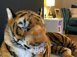 Large Life size Tiger Giant Lying Soft Toy Plush 245 cm Realistic Features Cat