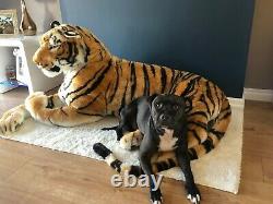 Large Life size Tiger Giant Lying Soft Toy Plush 245 cm Realistic White Cat