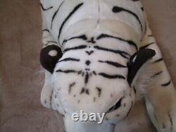 Large Plush 28 Realistic Siberian White Tiger Stuffed Animal Plush Pounce