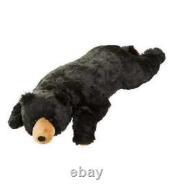 Large Plush 4ft Black Bear Body Pillow Giant Oversized Soft Stuffed Animal 48L